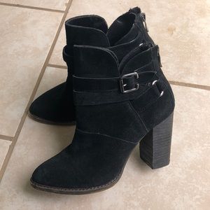 Chinese Laundry Zip It Ankle Boot in Black Suede